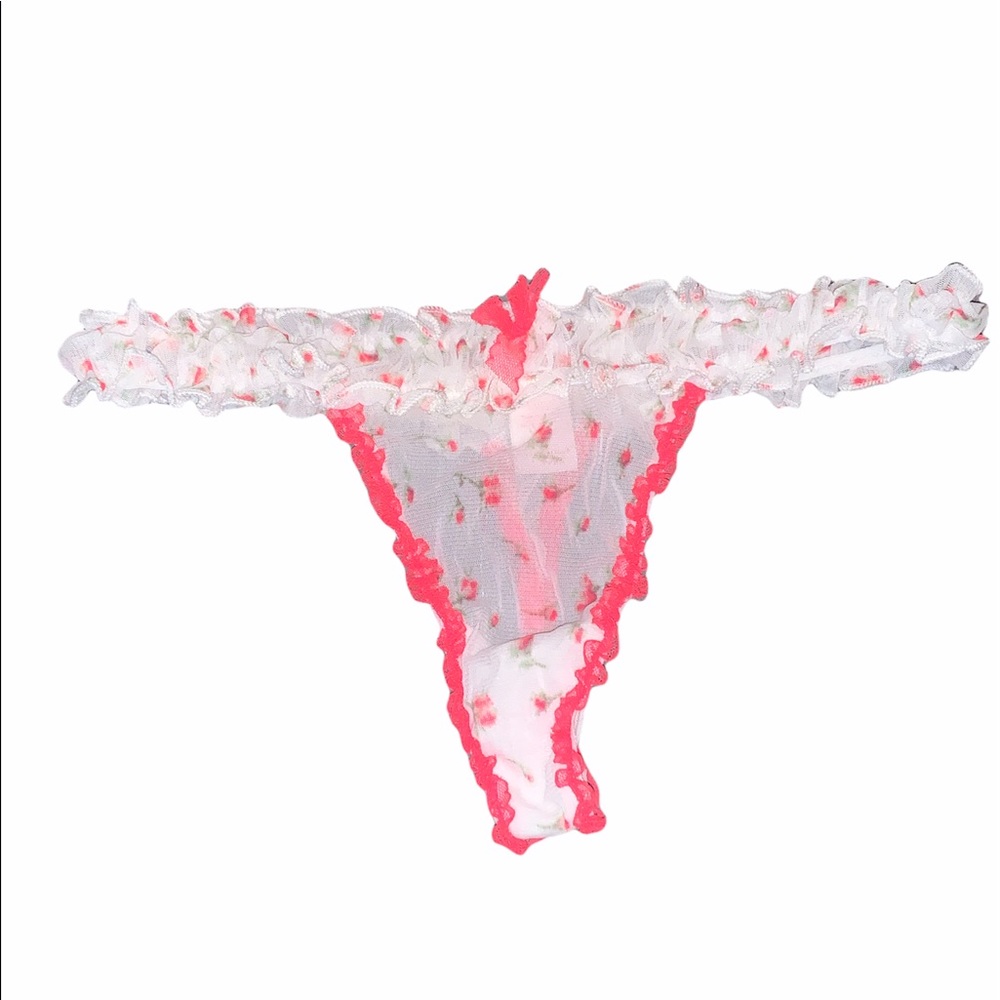 Victoria’s Secret frilly rose thong panty